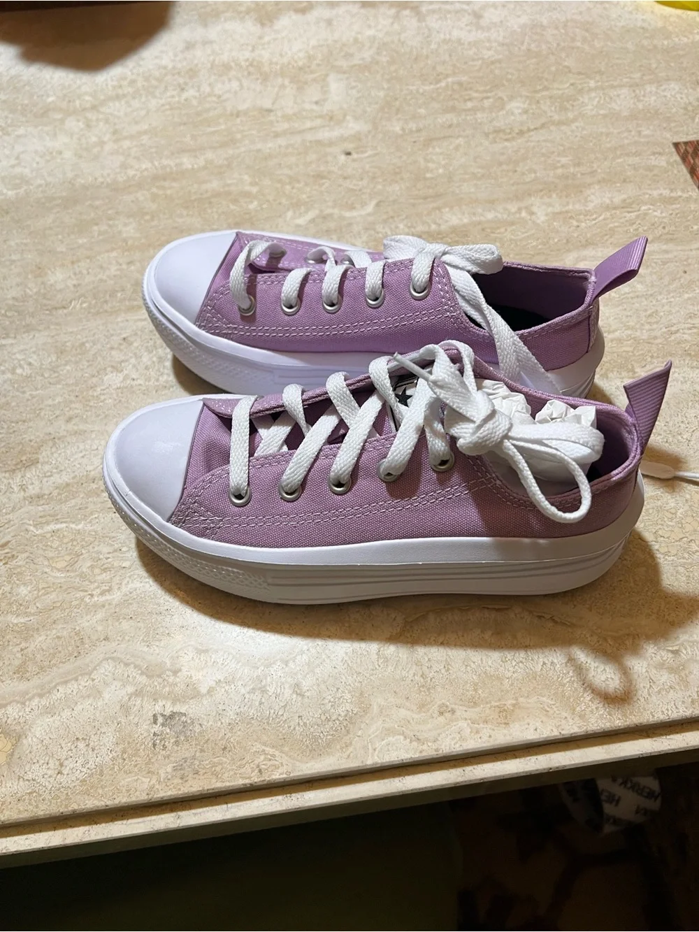 Lilac Canvas Chucks Low-Top Sneakers with White Toe Cap